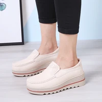 vulcanized shoes women large size 41 new spring 2021 bowknot genuine leather soft sole loafer shoes ladies nurse shoes