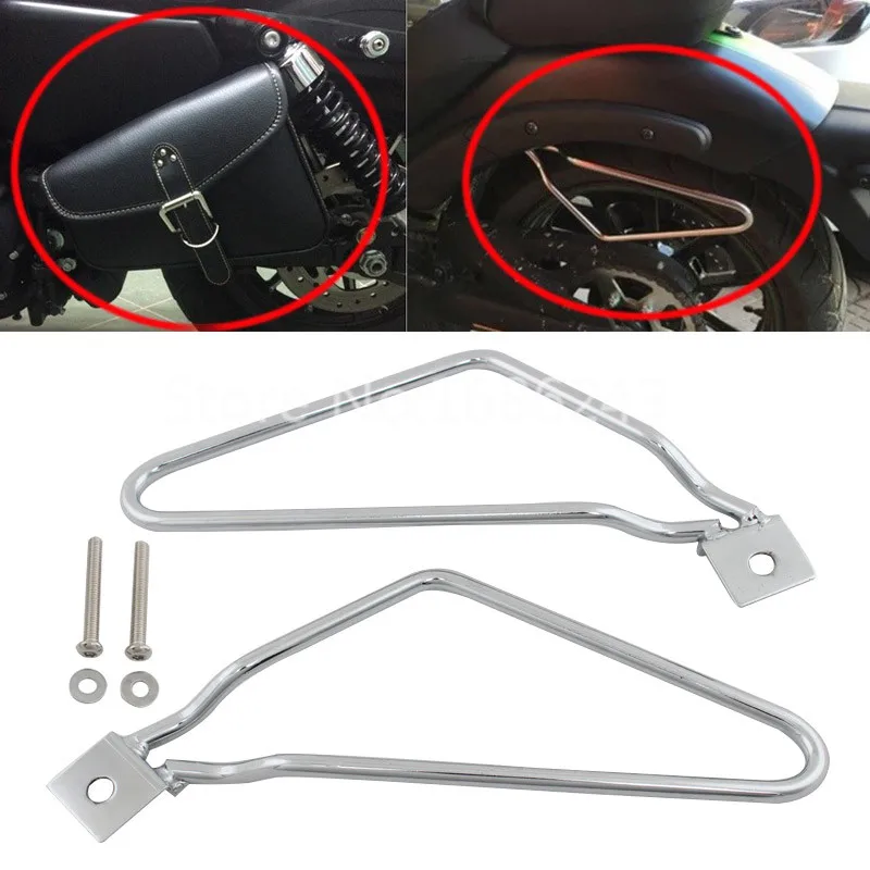 

Motorcycle Chrome Aluminum Saddlebag Brackets For Harley Sportster 883 Iron XL883N Dyna Fat bob FXDF