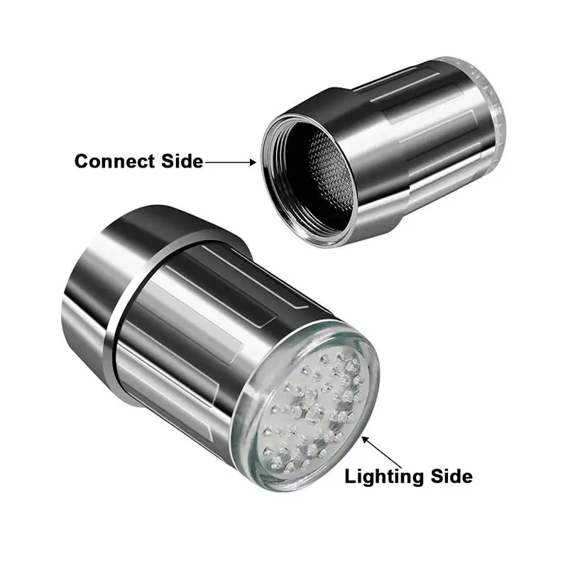 Цветной СВЕТОДИОДНЫЙ светильник для водопроводного крана 3 изменения цвета в