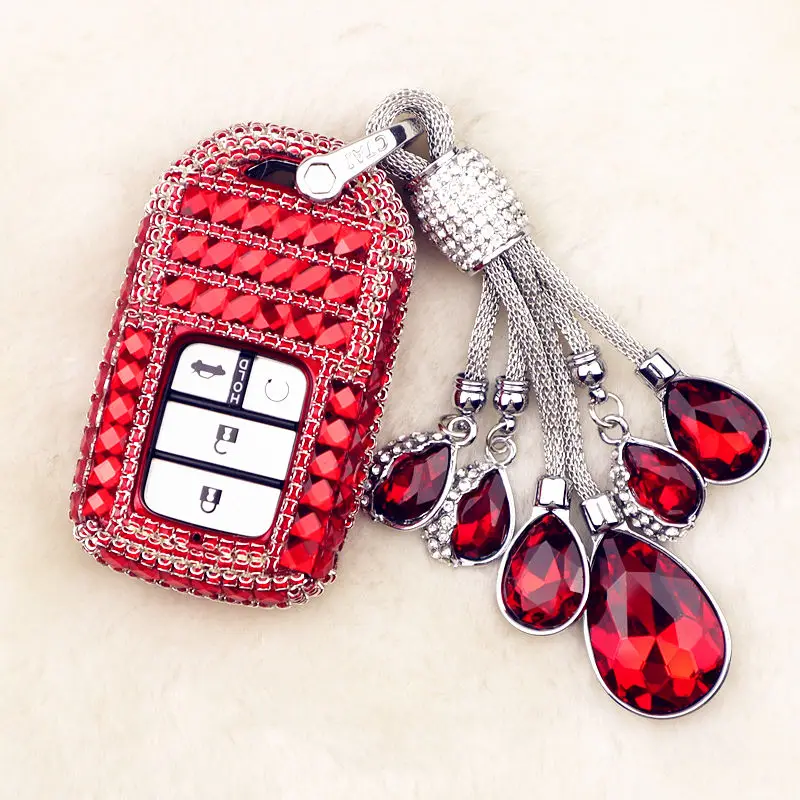 С украшением в виде кристаллов со стразами ключи чехол Обложка для Honda Vezel city Civic BR