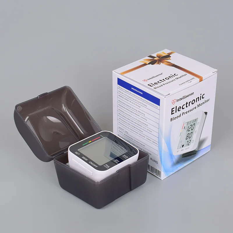 

Digital Wrist Blood Pressure Monitor English Voice LCD PR Tonometer Heart Rate Meter Sphygmomanometer Bp Monitors