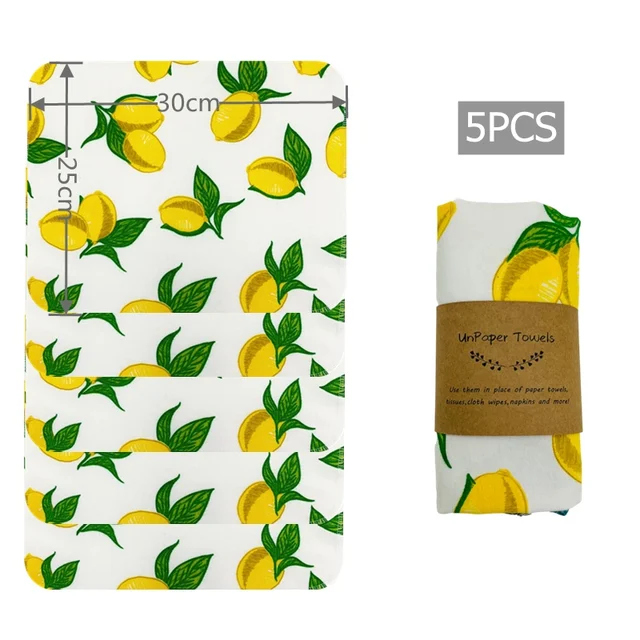 5PCS Cotton Kitchen UnPaper Towels Reusable Dish Washing Scouring Rag Table Cleaning Cloth Wipes Zero Waste Paperless Towels