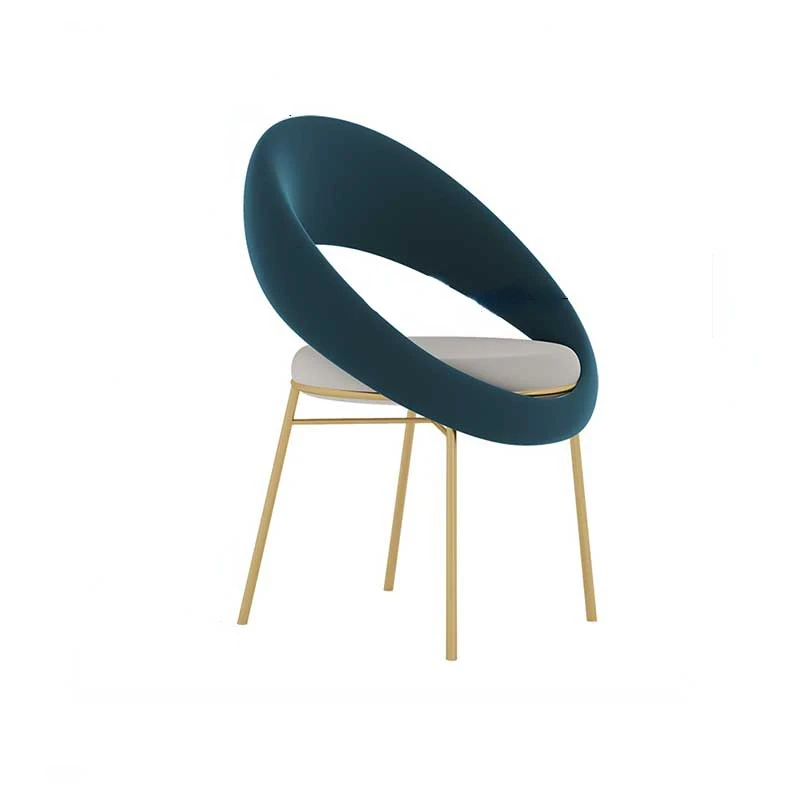 

Customizable European Style Manicure Backrest Circle Chairs Modern Minimalist Light Luxury Wrought Iron Phnom Penh Soft Stool
