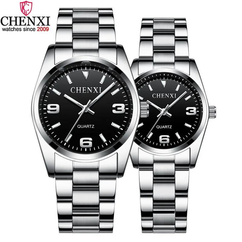 CHENXI модные часы для влюбленных классические ретро Серебристые белые пар женские