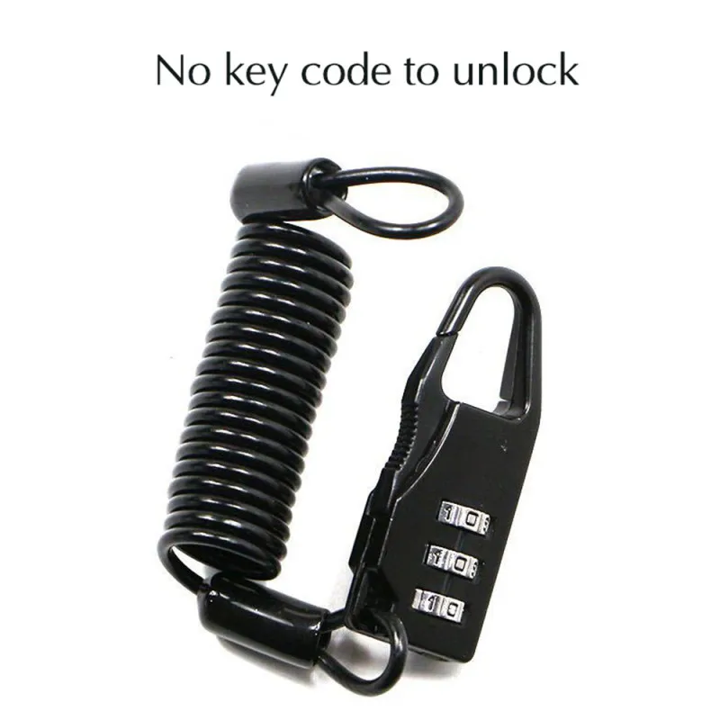 

Bicycle Lock Anti-theft Helmet Lock Motorcycle Cycling Scooter 3 Digit Combination Password Safety Cable Lock Bike Accessories