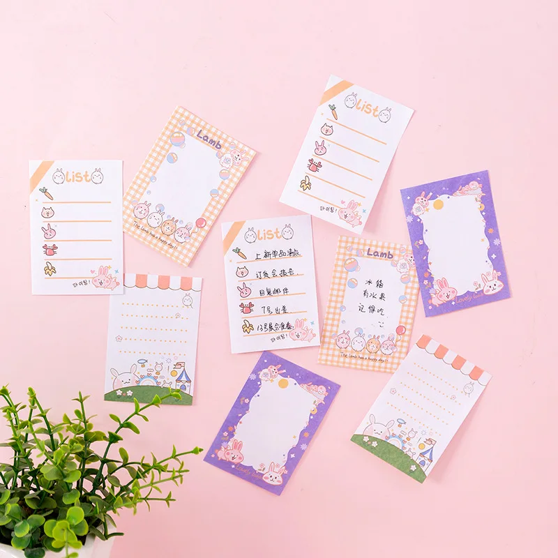 100 страниц милый мультипликационный кролик в стиле кавай липкий post-it notes book mark Message