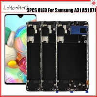 3 piecelot oled lcd for samsung a51 a31 a71 lcd with fingerprint display touch screen digitizer assembly replacement frame lcds
