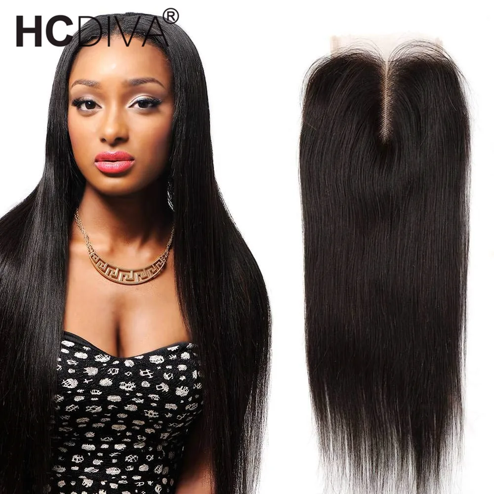 

8--24inch Straight Lace Closure Pre Plucked With Baby Hair Middle Part Brazilian Remy Human Hair Machine Made 4x4 Lace Closure