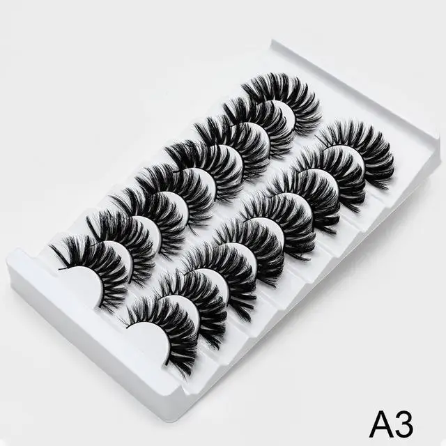8/20 пар, натуральные 3D накладные ресницы, 15-20 мм, накладные ресницы, набор для макияжа, накладные ресницы из искусственной норки, 25 мм, шелковые ресницы «maquiagem» - Цвет: A3