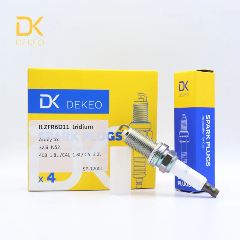 

DEKEO Spark Plug Iridium Plati for BMW 325i 328i 330i 525i 530i X3 X5 Z4 Coupe Roadster ILZFR6D11 4PCS