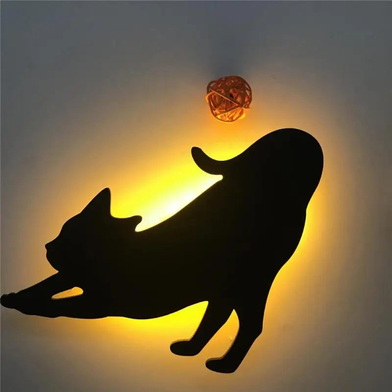 

Night Lights Led Light Sensor Night Sound Control Shadow Lamp Led Projection Light Cat Wall Light For Kids Room Home Decor