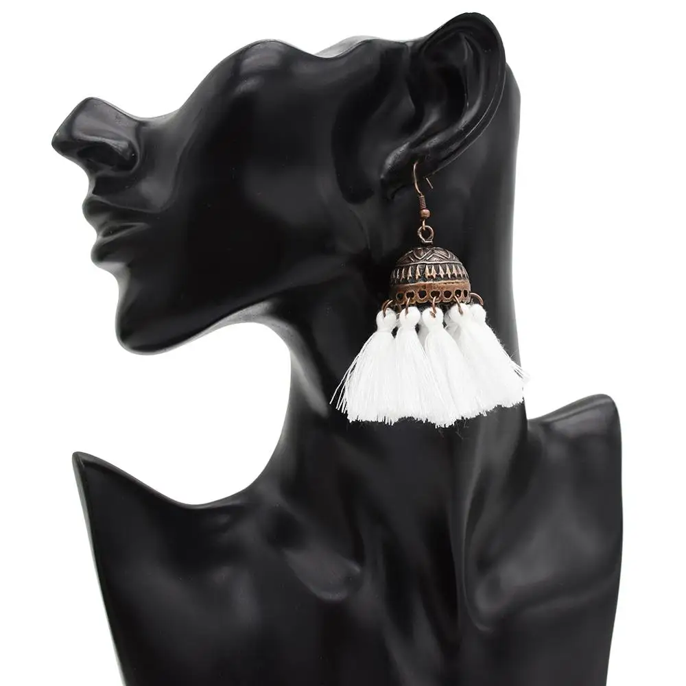 

Bohemian Ethnic Style Retro Creative Wild Bell Shape Tassel Earrings Women's Earring Accessories