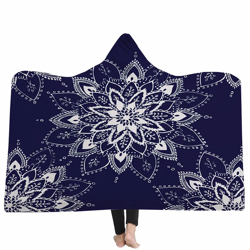 Микрофибра супер мягкие удобные для носки 3D печать одеяло на кровать с капюшоном