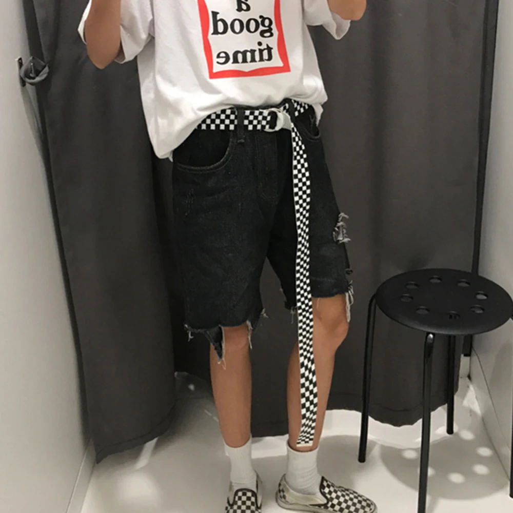 Клетчатый пояс в стиле панк черно-белый клетчатый новый для женщин 2020 |