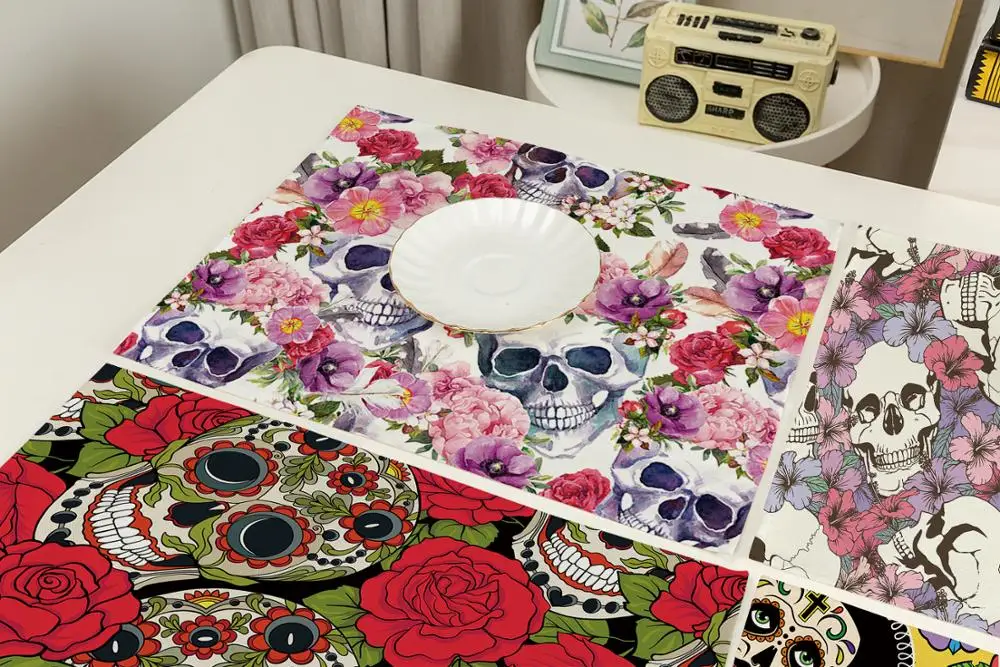 FYMX пара салфеток в виде черепа стиле хиппи рок головной убор гирлянда салфетка