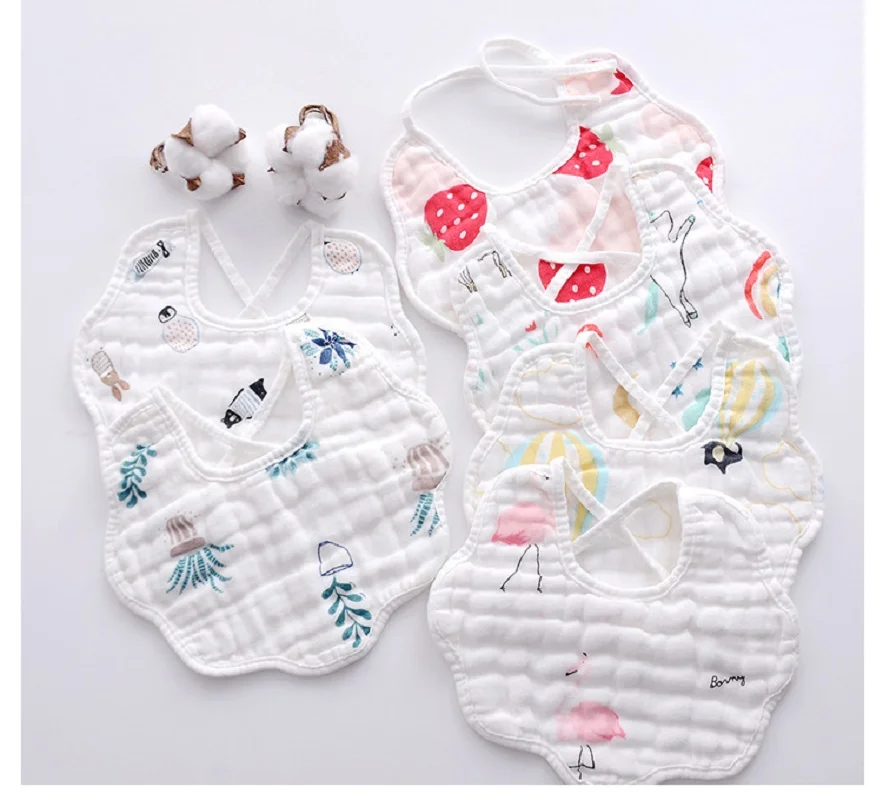 2 шт./лот детские слюнявчики поворот на 360 градусов 8 слоев марля муслиновая