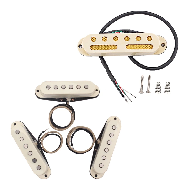 

3Pcs Pickup Neck/Middle/Bridge Stringed Instruments & 1 Pcs Guitar Rails Pickup Dual Coil 4 Wires Humbucker Neck Pickup