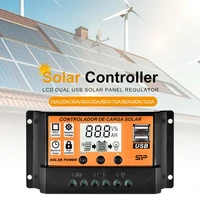 solar power charge controller dual usb 12v 24v auto solar panel controllers voltage regulator mppt pwm solar panel adjustabl