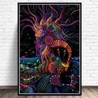 NT013 абстрактный Триппи гриб черный свет психоделический постер Настенная картина принты масляная живопись холст гостиная домашний декор