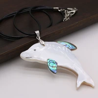 wholesale 3pcs natural white shell dolphin vintage pendant necklace for woman jewelry makingdiy accessories ornament charm gift