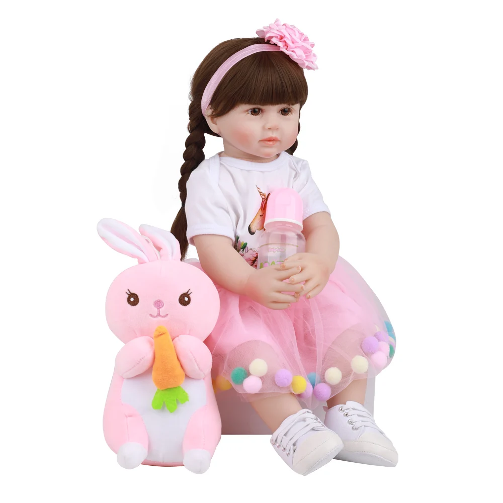 Модная настоящая кукла для девочки Bebe 24 дюйма силиконовая Мягкая хлопковая 60 см