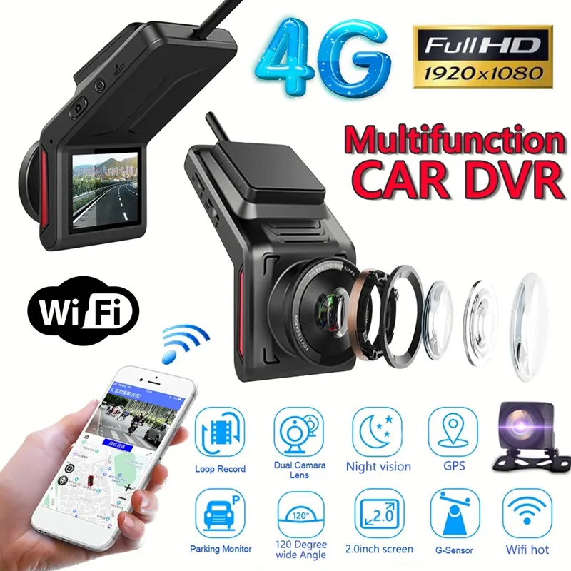 RUNTOO K18 4G WI-FI видеорегистратор 2k передние и задние 1080p 2 камера с двумя объективами