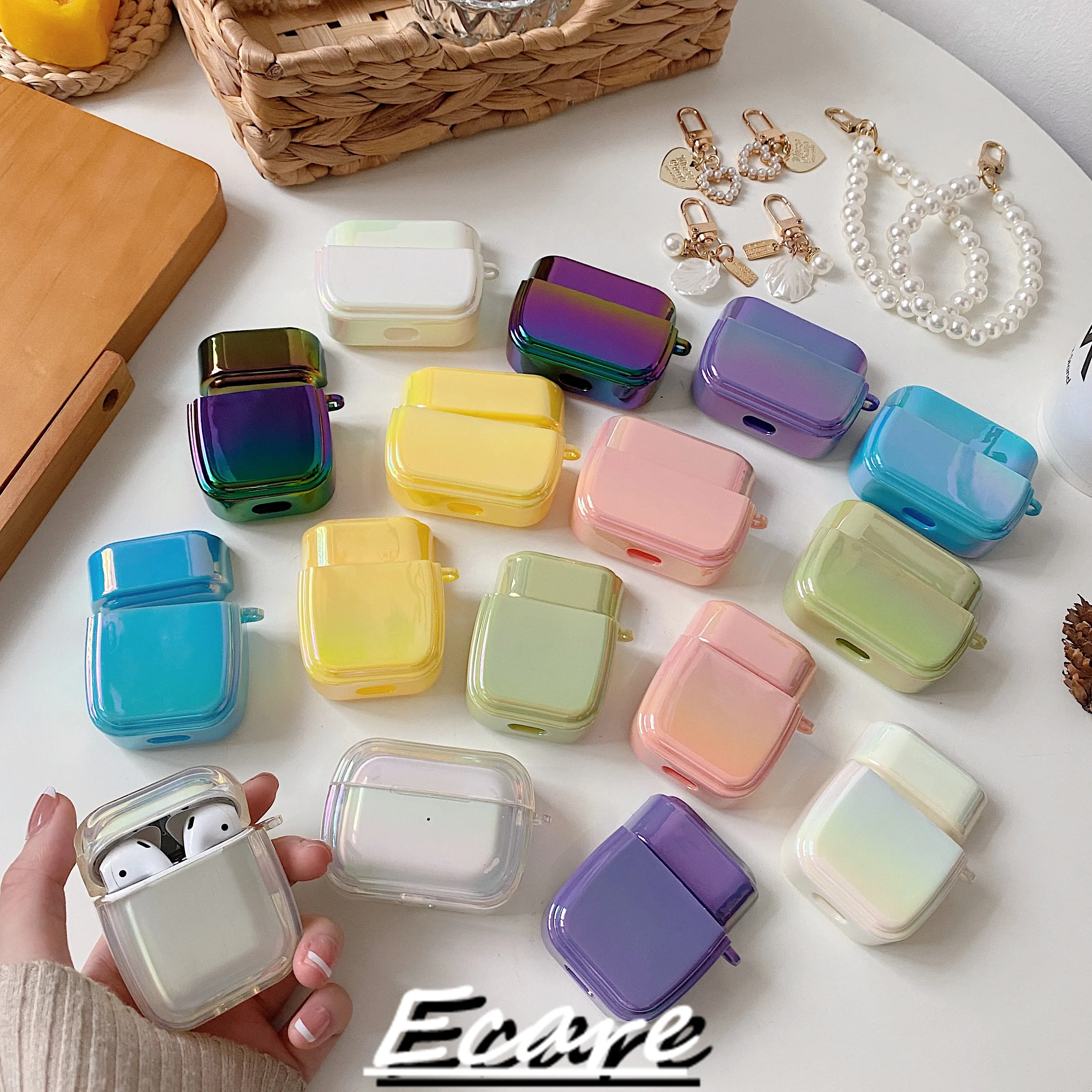 

Мягкий чехол для наушников Ecare IMD Для Airpods Pro Airpods 2/1 с орнаментом, беспроводная зеркальная защитная крышка, аксессуары