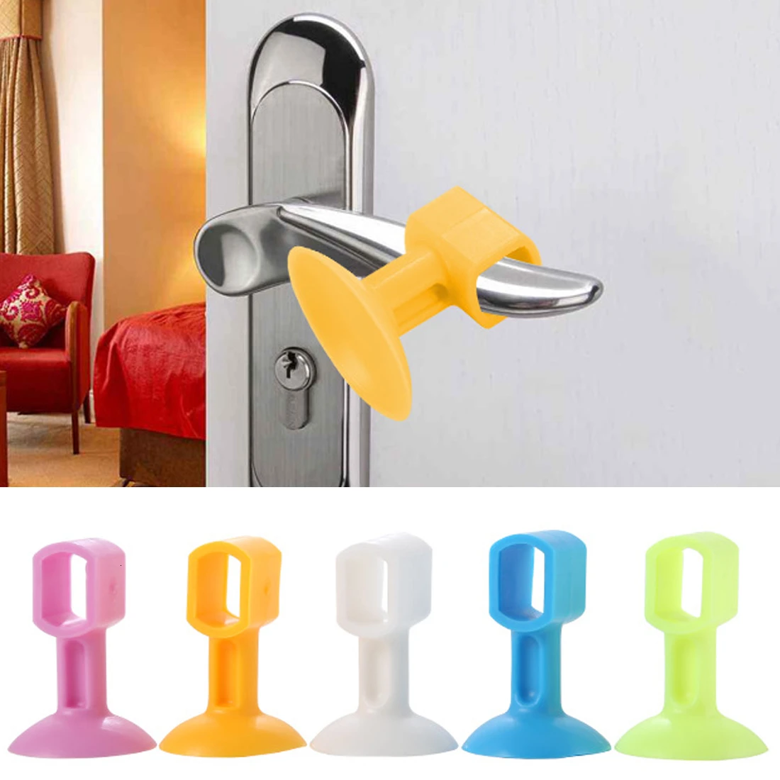 

5Pcs Doorknob Wall Mute Crash Pad Cushion Cabinet Door Handle Lock Silencer Attached Silicone Anti-collision House Door Stopper