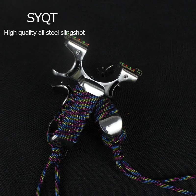 

304 stainless steel clip fiber optic elephant second generation flat leather slingshot outdoor boutique manufacturers wholesale
