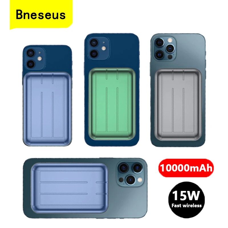 

Bneseus 10000mAh Magnetic Portable Wireless Power Bank For iPhone 13 12 11 Pro Max Magnet External Battery Mobile Phones Charger
