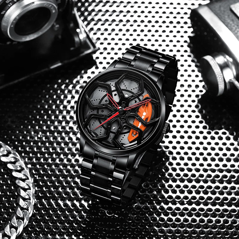 

Original Wheel Rim Hub Watches Men Super Car Rim Hub Men Quartz Watch Stainless Steel Waterproof Wholesale Watches For Car AMG