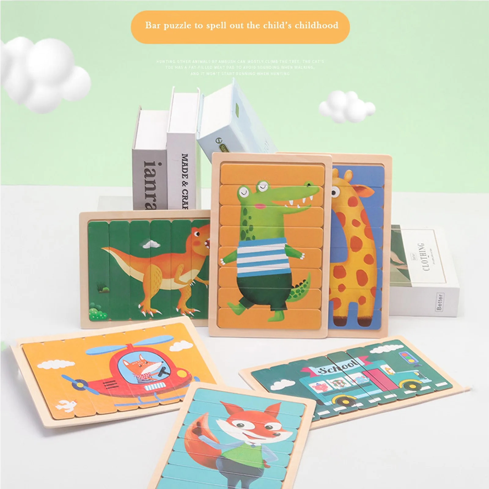 

Montessori Animal Wooden Puzzle Pattern Block Classification And Stacking Toys Nail Puzzles Toys Interactive Educational Toys