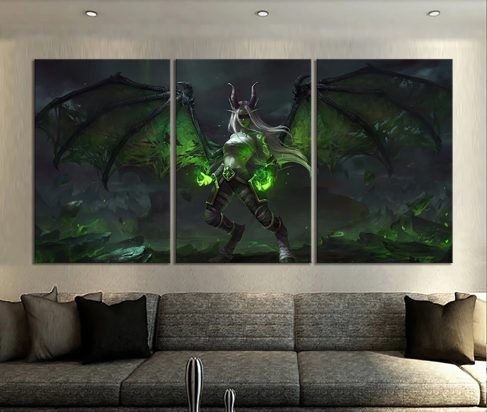 3 шт. новинка модная офисная роспись Demon Hunter Illidari картина для видеоигр оптовая
