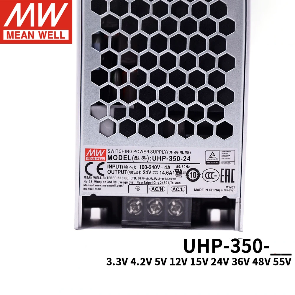 Подлинная Meanwell UHP-350 AC/DC одиночные Выход 3 3/4 2/5/12/15/24/36/48V тонкий тип PFC переключатель