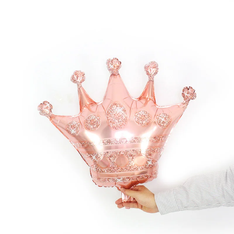 60x58 см розовое золото шары из фольги с короной принцессы днем рождения вечерние