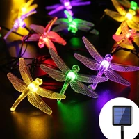 fairy lights 5m 20led 7m 50 led solar lights dragonfly waterproof outdoor garland solar lamp christmas for garden decoration