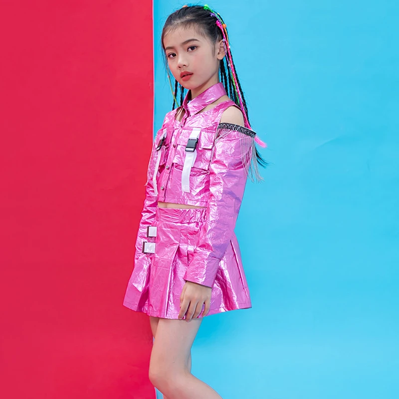 Костюм для джазового танца Детский комплект уличной одежды розового цвета с