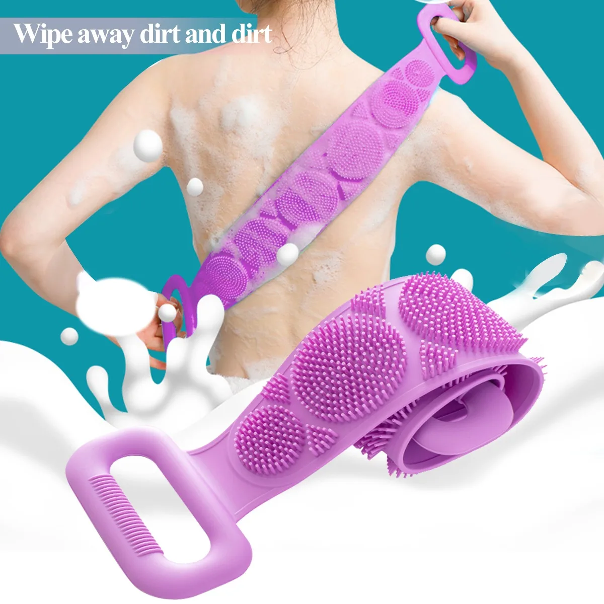 

Silicone Body Brush Bath Belt Bath Shower Exfoliating Back Brush Belt Wash Bathroom Clean Tools Bath Scrubber Belt Stain Removal
