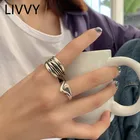 Кольца для женщин, многослойные, серебристые, открытые, кольца на палец, 2021