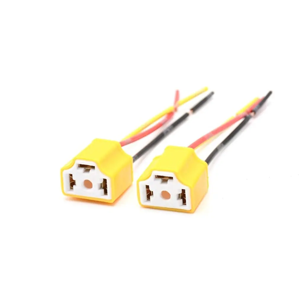 

2x H4/9003/HB2 Female Pigtail Ceramic Headlight Connector/Plug/Adapter/Socket