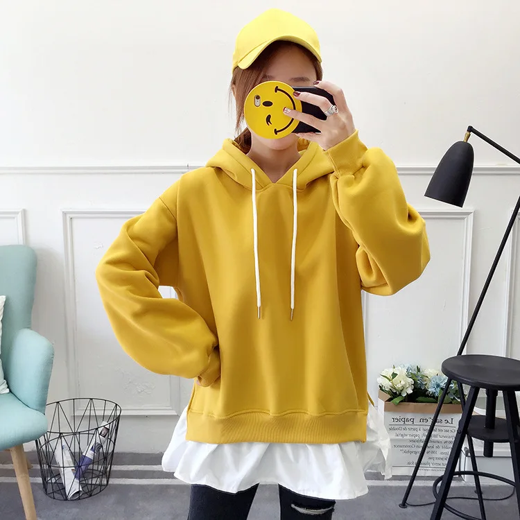 Одноцветная осенняя и зимняя женская Толстовка Повседневная с капюшоном |