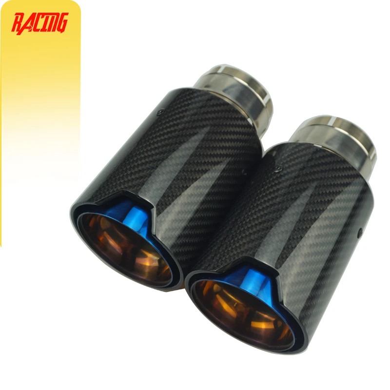 Глянцевая Автомобильная выхлопная система из углеродного волокна глушитель
