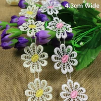 delicate chrysanthemum flower water soluble embroidery lace ribbon diy skirt hat bag strap home textile headdress creation trim