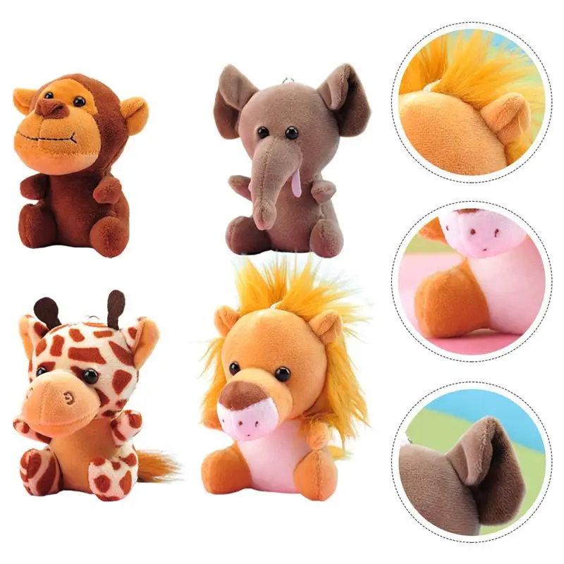 

4pcs Cartoon Animal Key Chain Charms Practical Creative Key Chain Pendants for Kids Boys