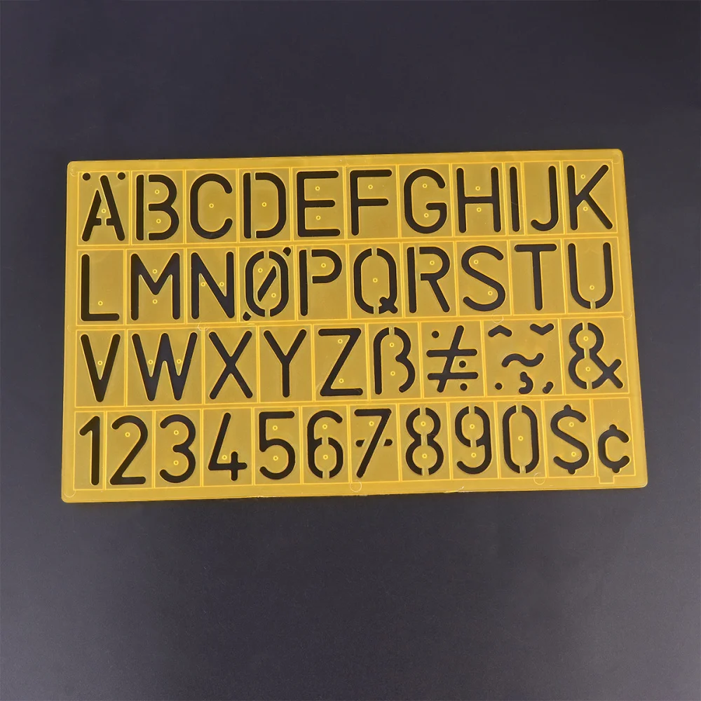 

4pcs Graffiti Rulers Alphabetic Templates Numbers Alphabetic Symbols Hollow Children Learn Drawing Rulers (Random Color)