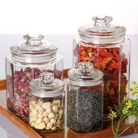 tea tin transparent glass jar sealed candy box octagonal dried fruit chili bottle kitchen food storage container display jars