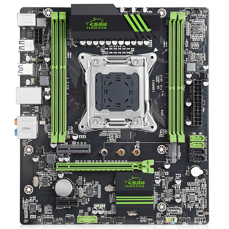 Online JINGSHA X79 Placa Basis Con Xeon E5 2650 V2 4 Stücke X 8GB = 32GB 1600MHz DDR3 ECC REG Memoria ATX USB 3,0 SATA3 PCI-E NVME M.2 SSD