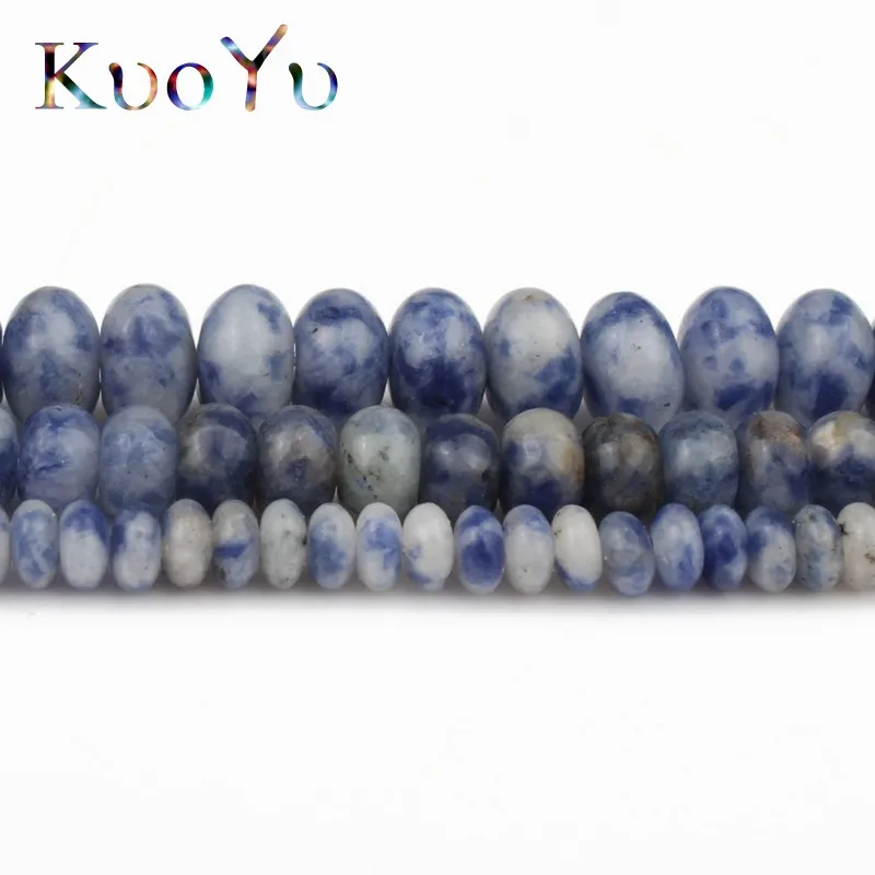 Natural Stone Beads New Blue Sodalite Jaspers Rondelle Loose Spacer Bead For Jewelry Making 4/6/8mm 15&quotInch DIY Earring Bracelet |