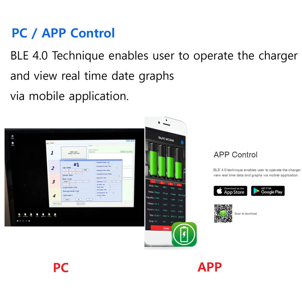 original skyrc mc3000 battery charger bt smart app pc control multi chemistry universal led screen nimh nicd li ion lifepo4 aaa free global shipping