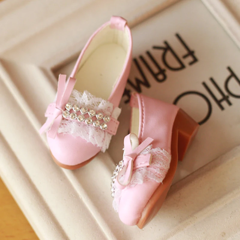 Обувь для куклы BJD розового/белого цвета 1/4 обувь 5 8 см в длину SD DD кожаная | Игрушки